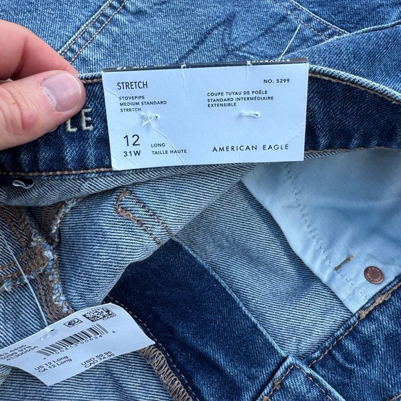 American Eagle women’s stretch stovepipe 12 long high rise nwt - Picture 8 of 8